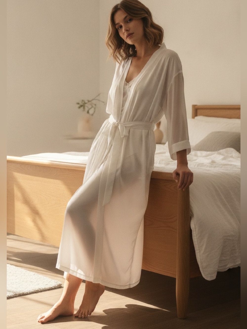 Intimo Amore White nightgown and robe.